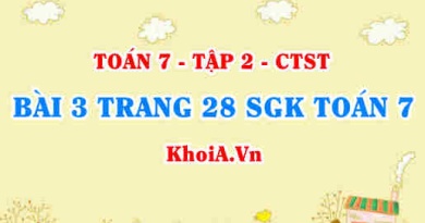 Bài 3 trang 28 SGK Toán 7 tập 2 Chân trời sáng tạo